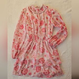Crystal Doll Pink Floral Shimmery Dress